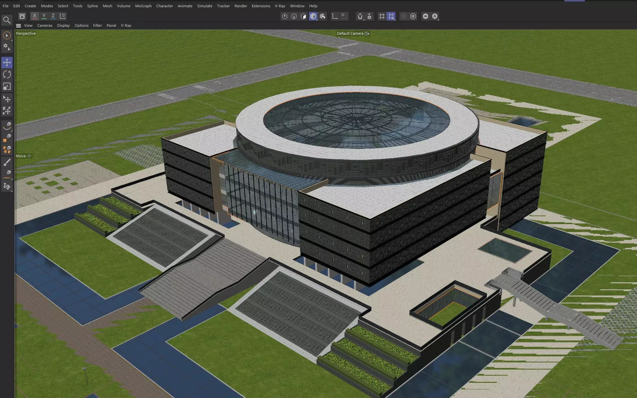Cultural Center Exterior 3D model_13