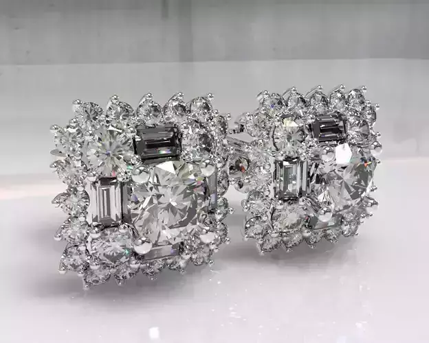 Timothes Diamond Earing 3D JewelryModel Printable 3D ER6