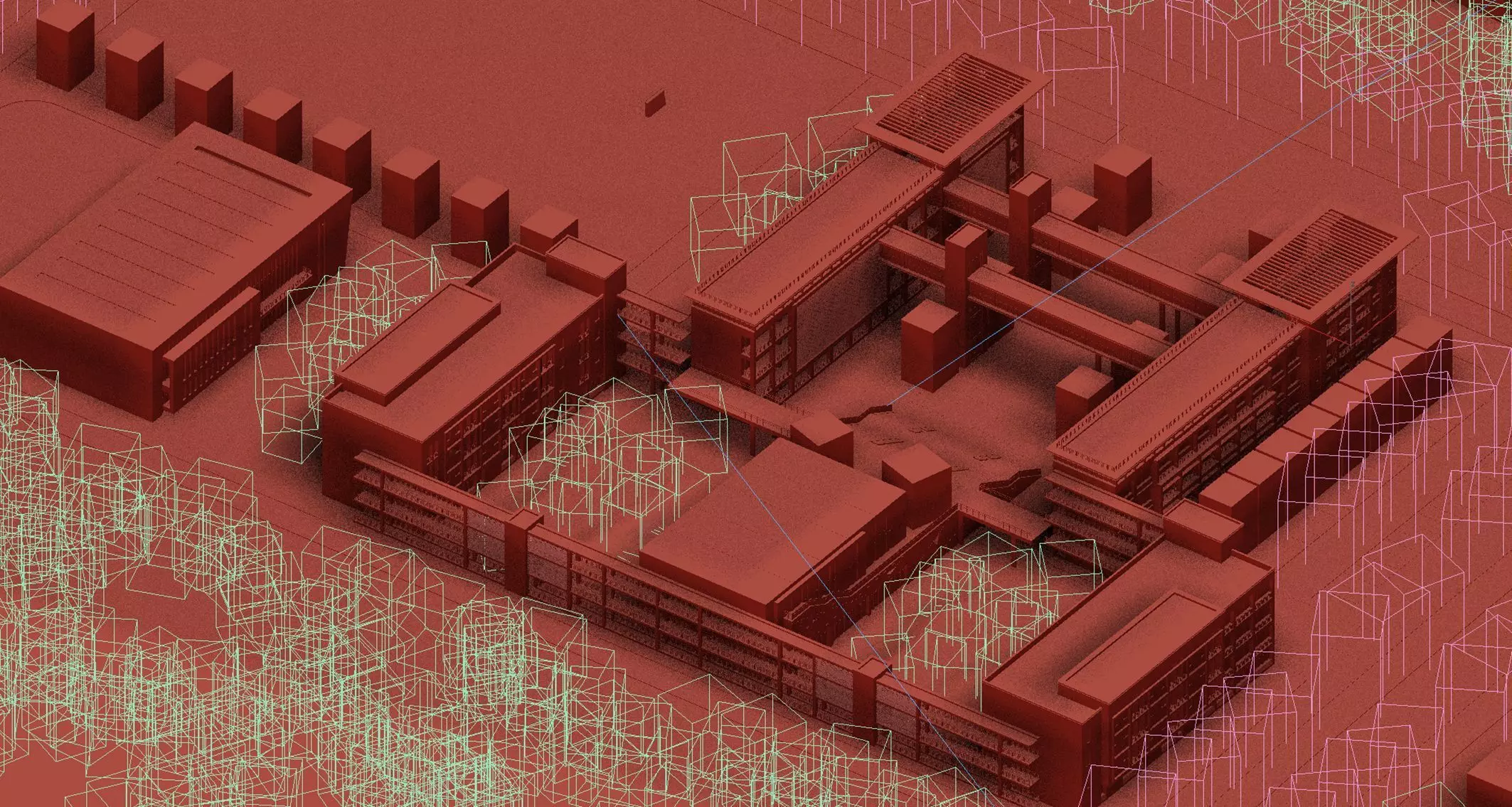 Modern School Campus Exterior 3D model_13