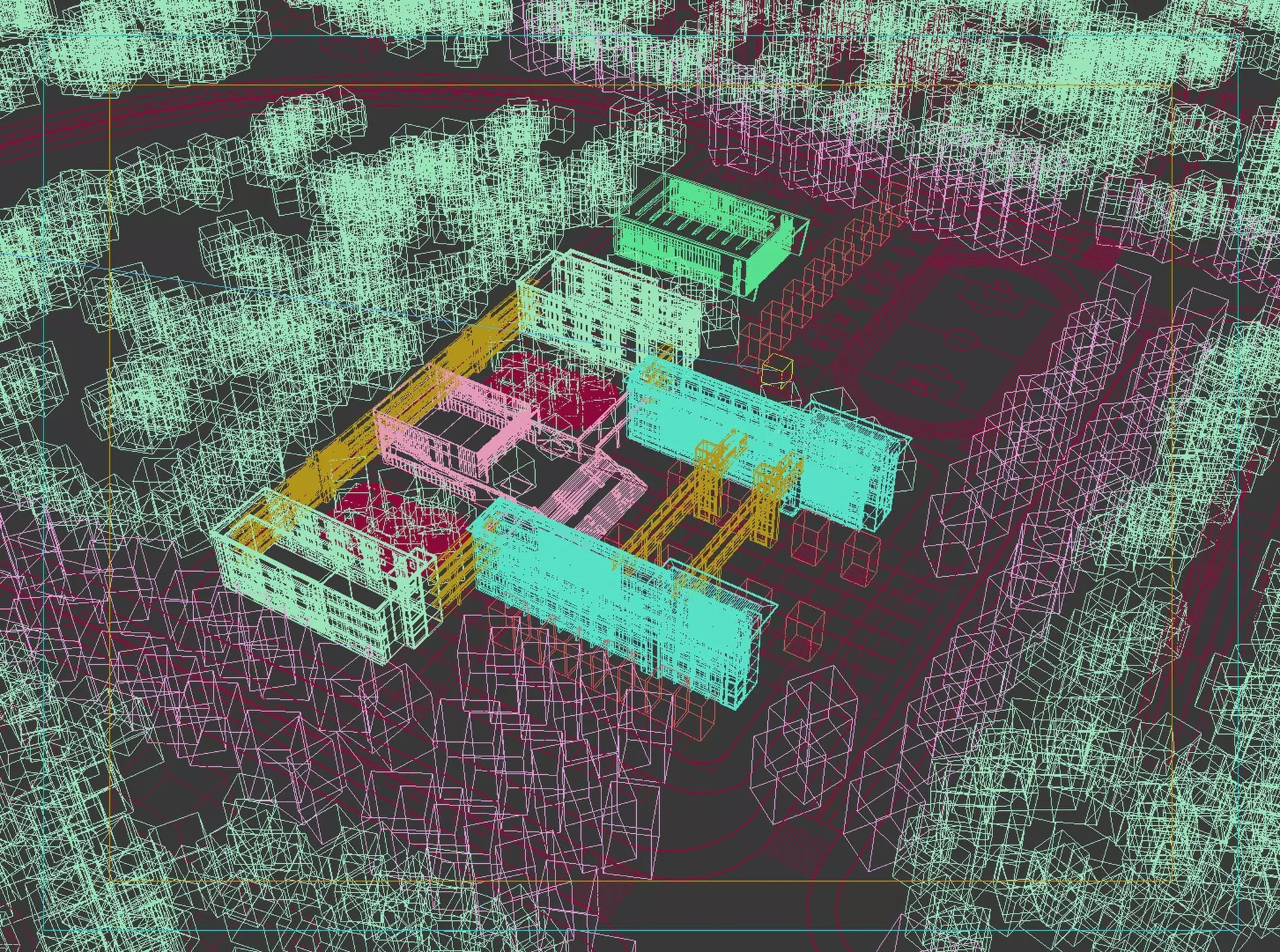 Modern School Campus Exterior 3D model_14