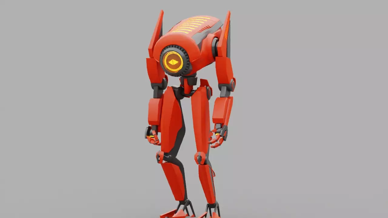 Android rigged animated characer Free 3D model_0