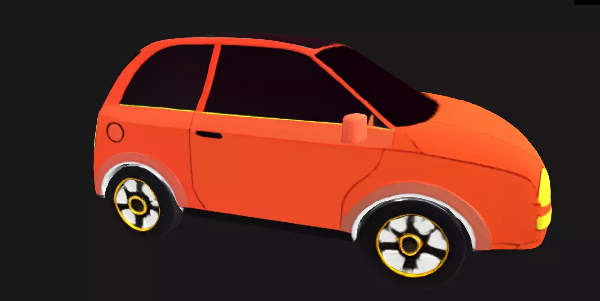 Low poly car 3D model_1