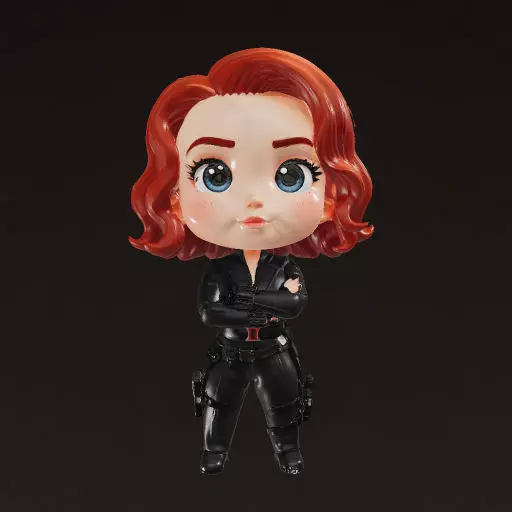 Cute Black Widow Chibi 3D Model Marvel Character 3D print model