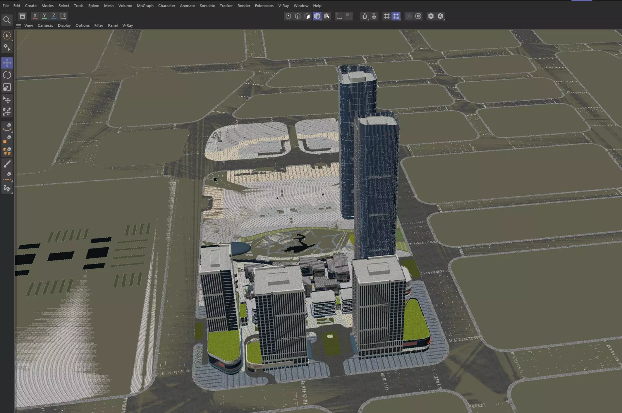 Modern Mixed-Use Commercial District 3D model_6