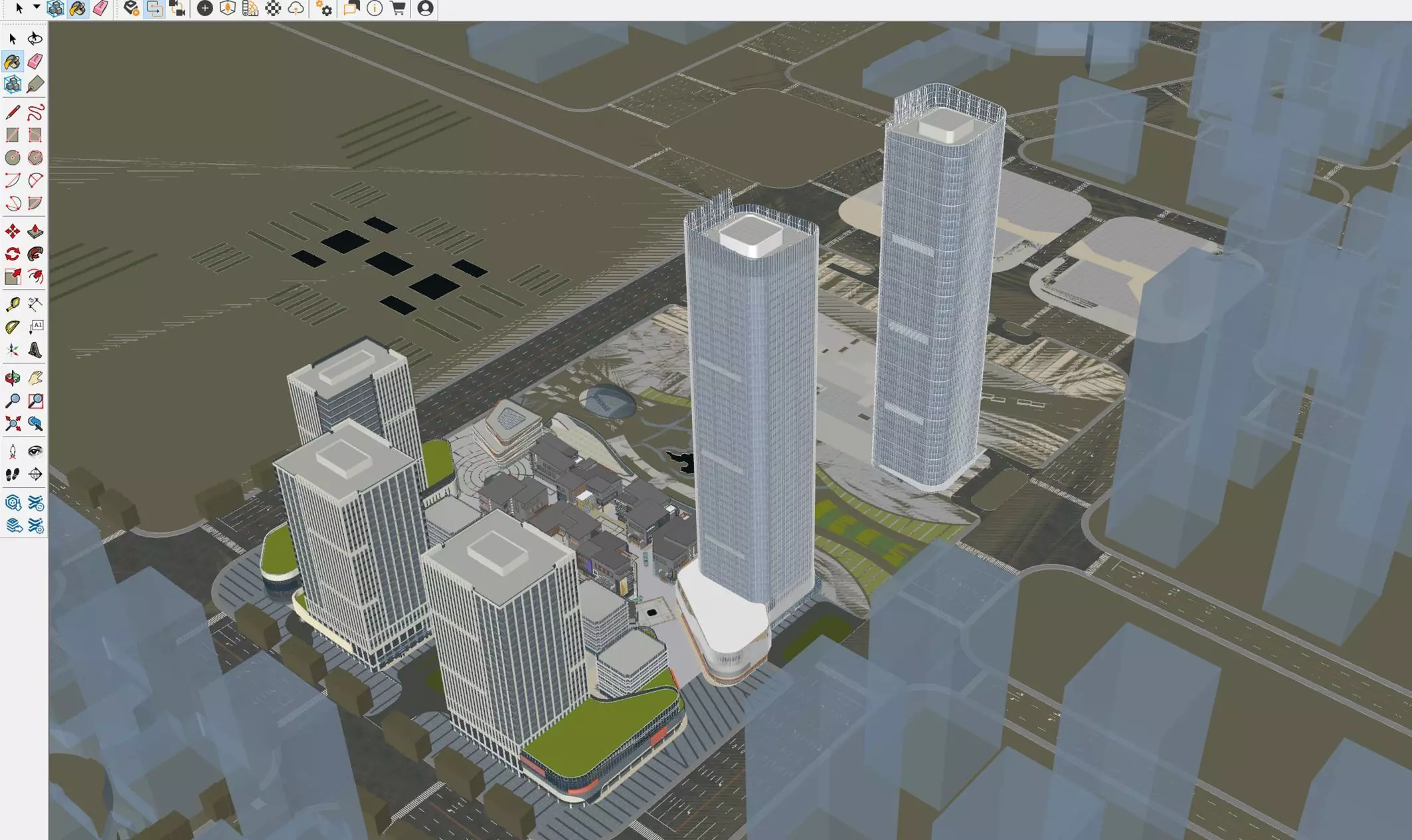 Modern Mixed-Use Commercial District 3D model_11