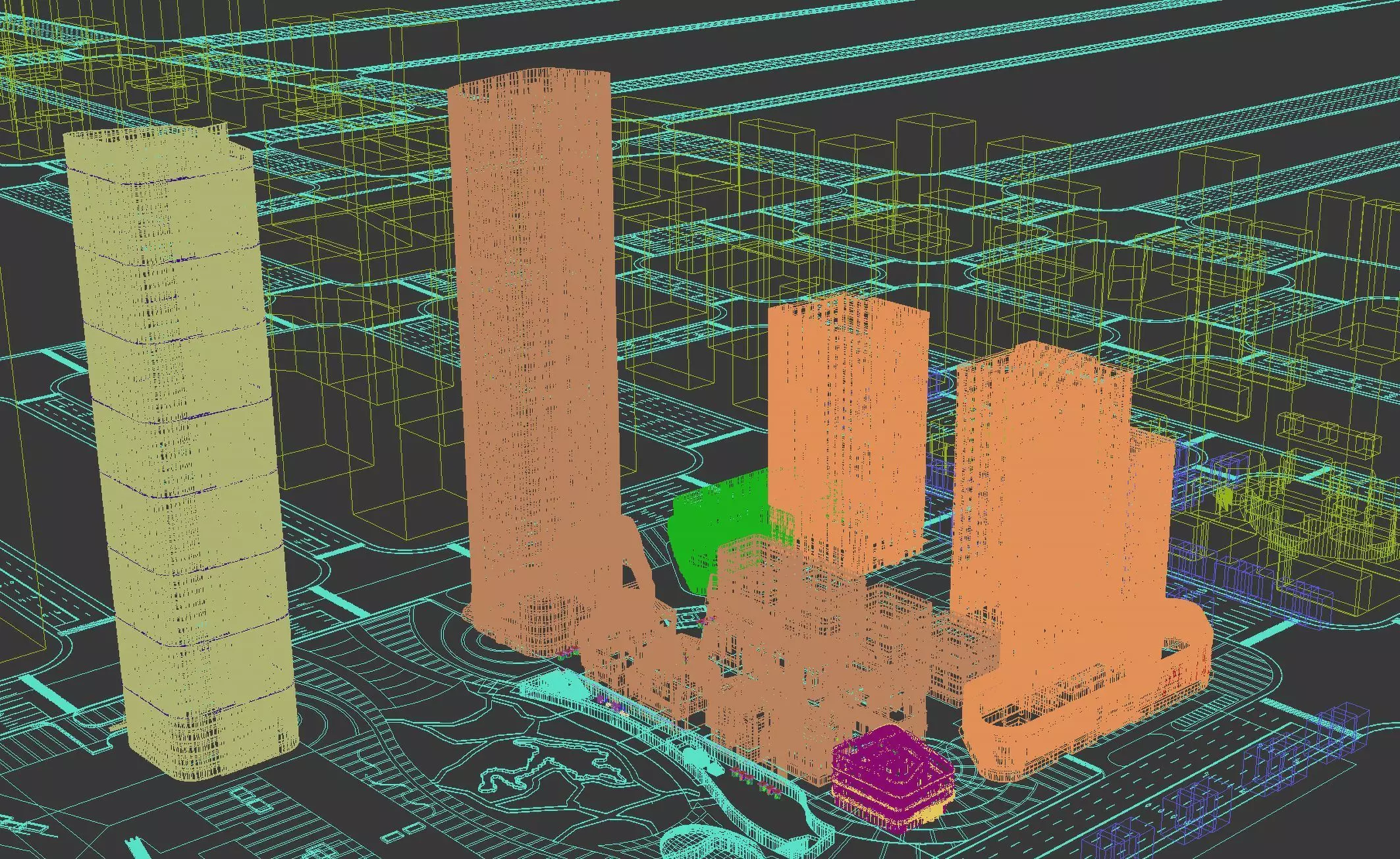 Modern Mixed-Use Commercial District 3D model_14