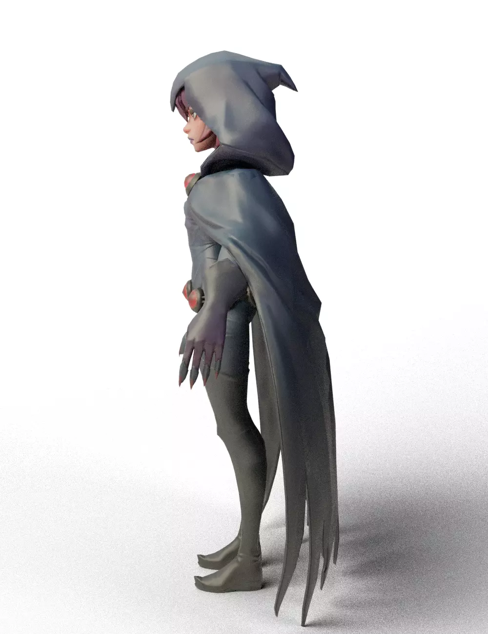 Stylized Dark Sorceress Girl 3D model_4