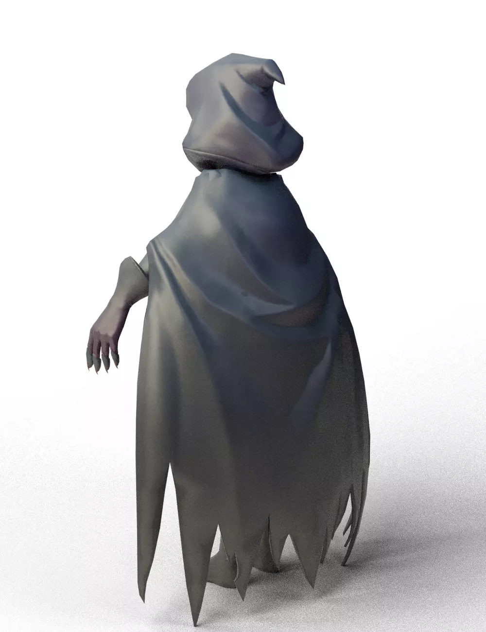 Stylized Dark Sorceress Girl 3D model_5