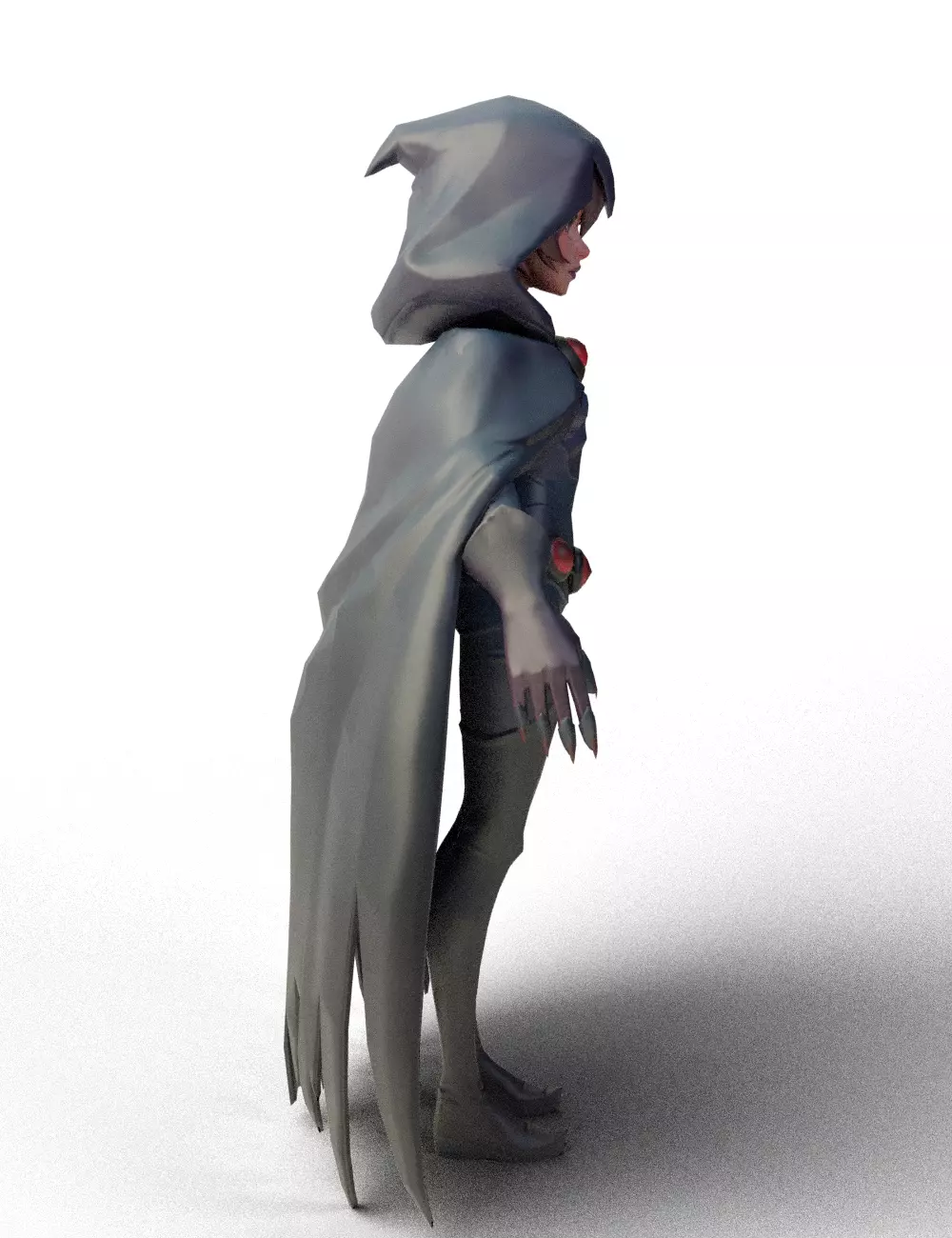 Stylized Dark Sorceress Girl 3D model_8