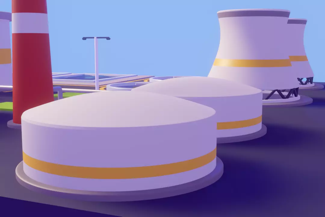 Low poly powerplant 3D model Low-poly 3D model_6