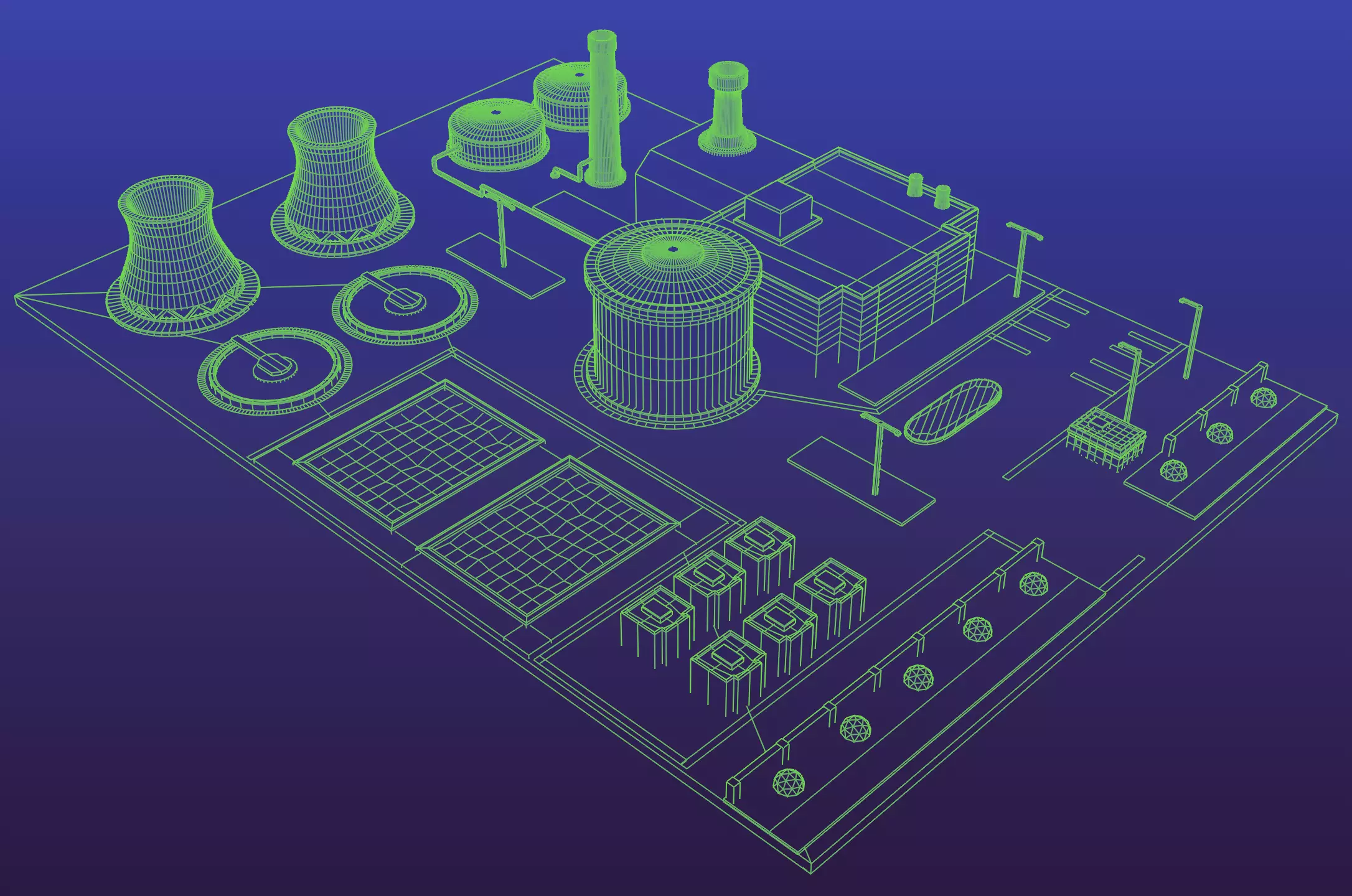 Low poly powerplant 3D model Low-poly 3D model_9