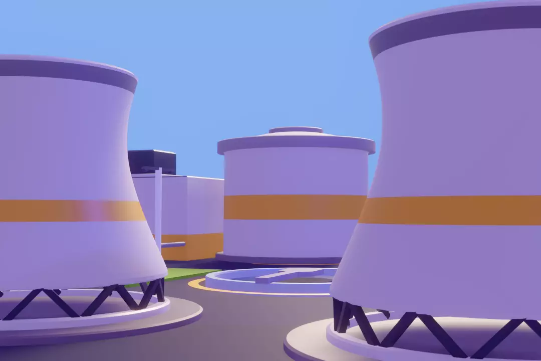 Low poly powerplant 3D model Low-poly 3D model_2