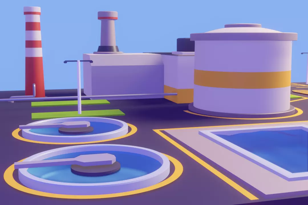 Low poly powerplant 3D model Low-poly 3D model_5
