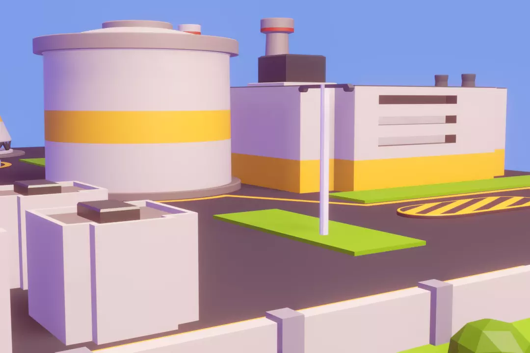 Low poly powerplant 3D model Low-poly 3D model_3