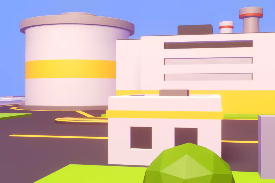 Low poly powerplant 3D model Low-poly 3D model_1