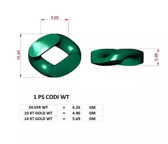 Cuban Chain 15 mm 3D print model 
