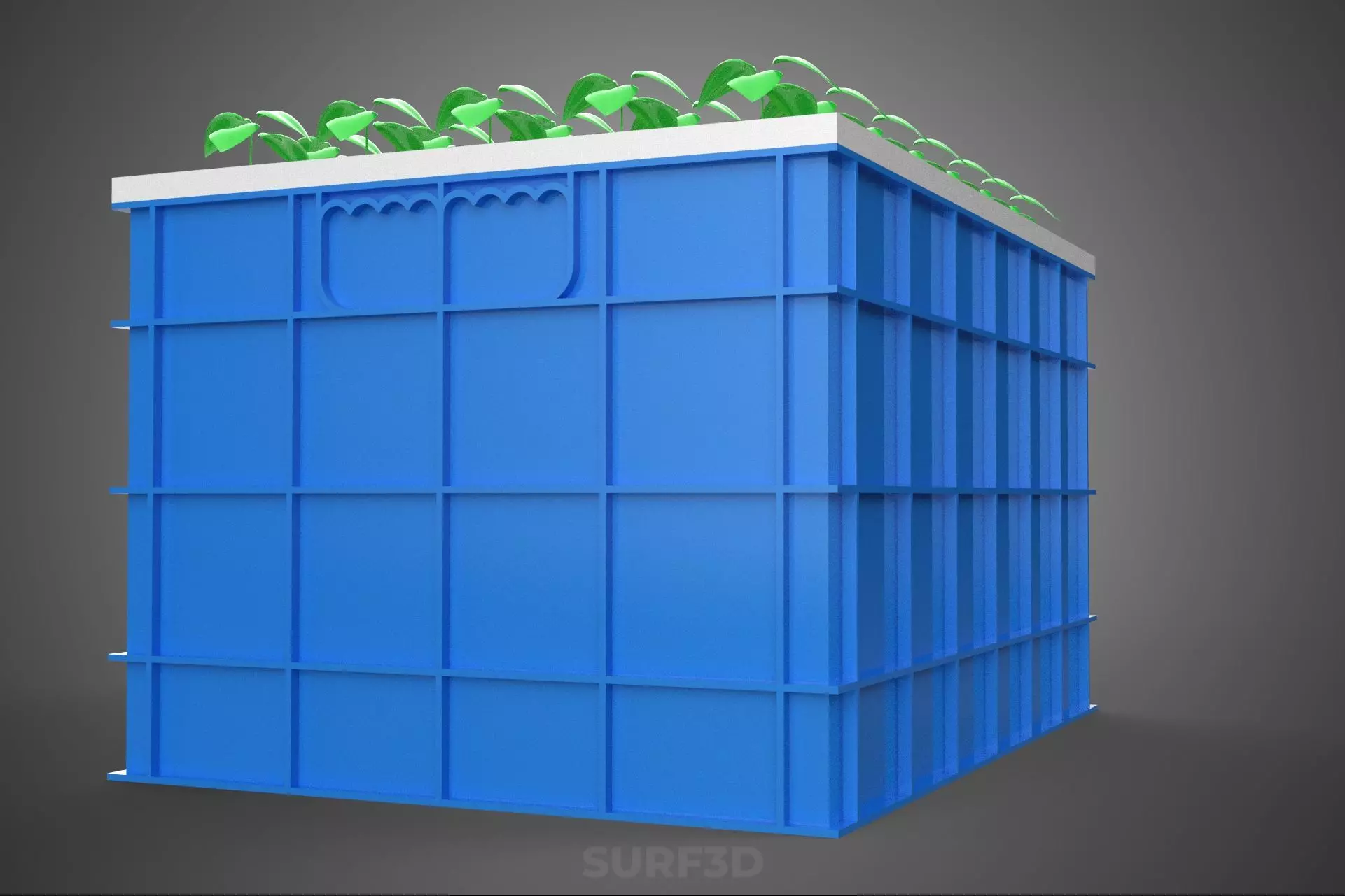 AEROPONICS BOX GRID SEEDLING PLANT ROOT TRAY CULTIVATION GARDEN 3D model_20