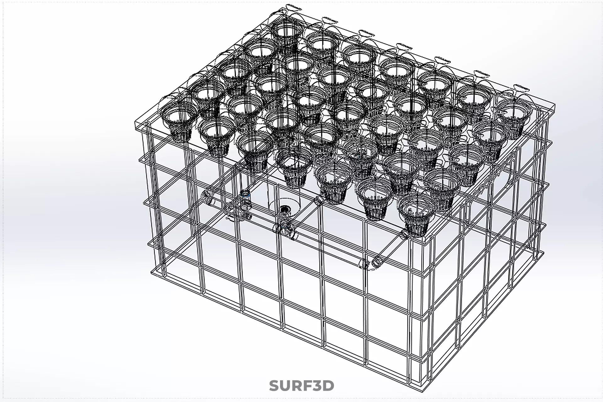 AEROPONICS BOX GRID SEEDLING PLANT ROOT TRAY CULTIVATION GARDEN 3D model_28