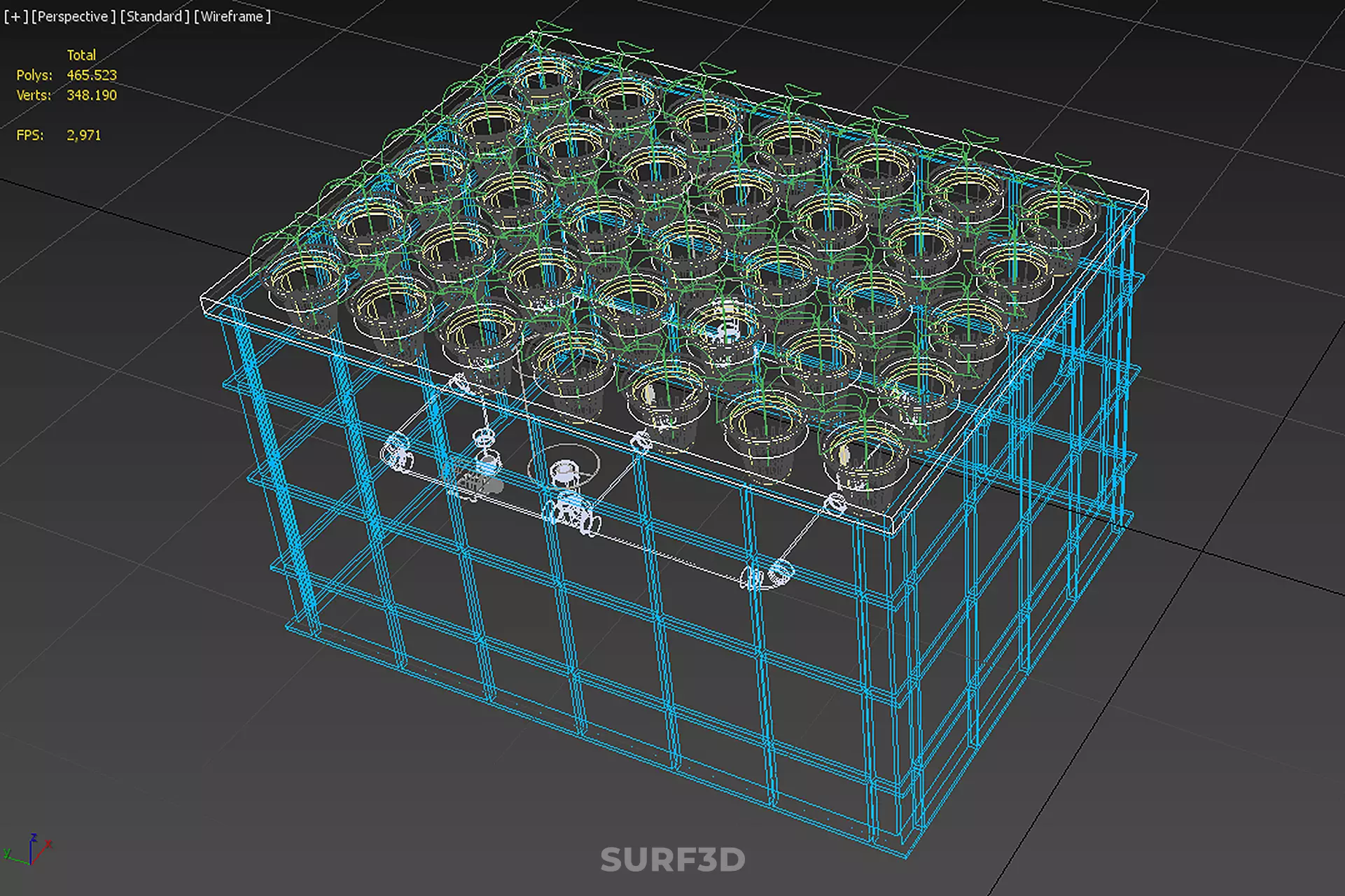 AEROPONICS BOX GRID SEEDLING PLANT ROOT TRAY CULTIVATION GARDEN 3D model_29