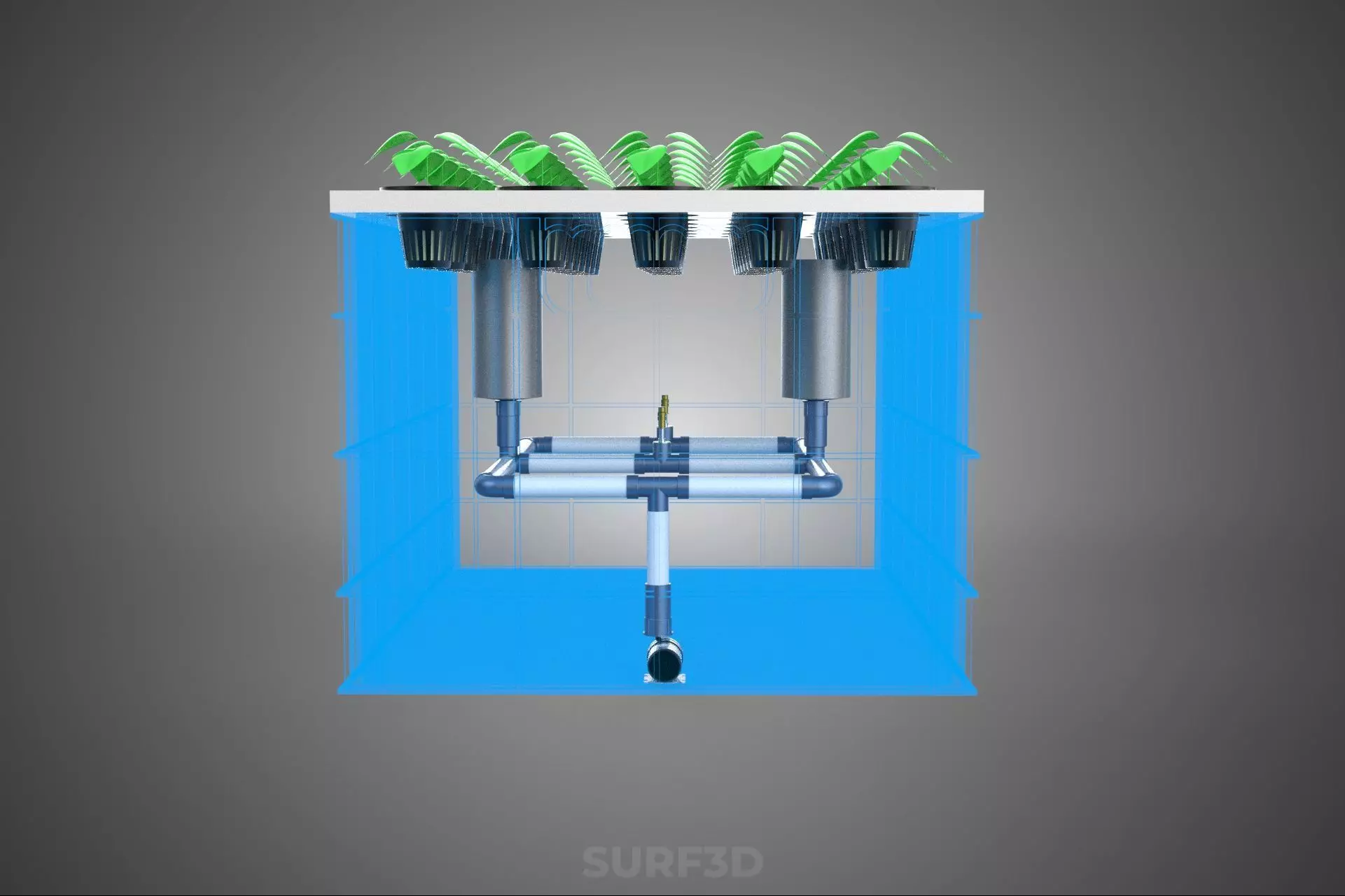 AEROPONICS BOX GRID SEEDLING PLANT ROOT TRAY CULTIVATION GARDEN 3D model_2