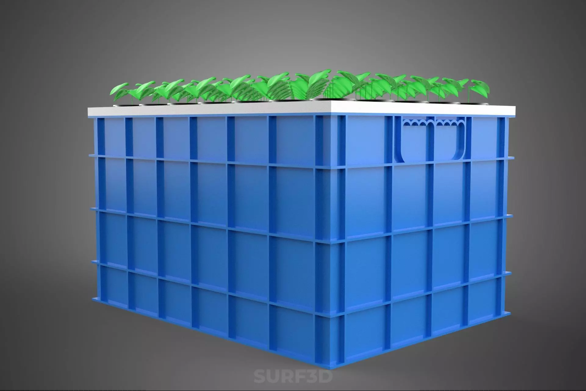 AEROPONICS BOX GRID SEEDLING PLANT ROOT TRAY CULTIVATION GARDEN 3D model_10