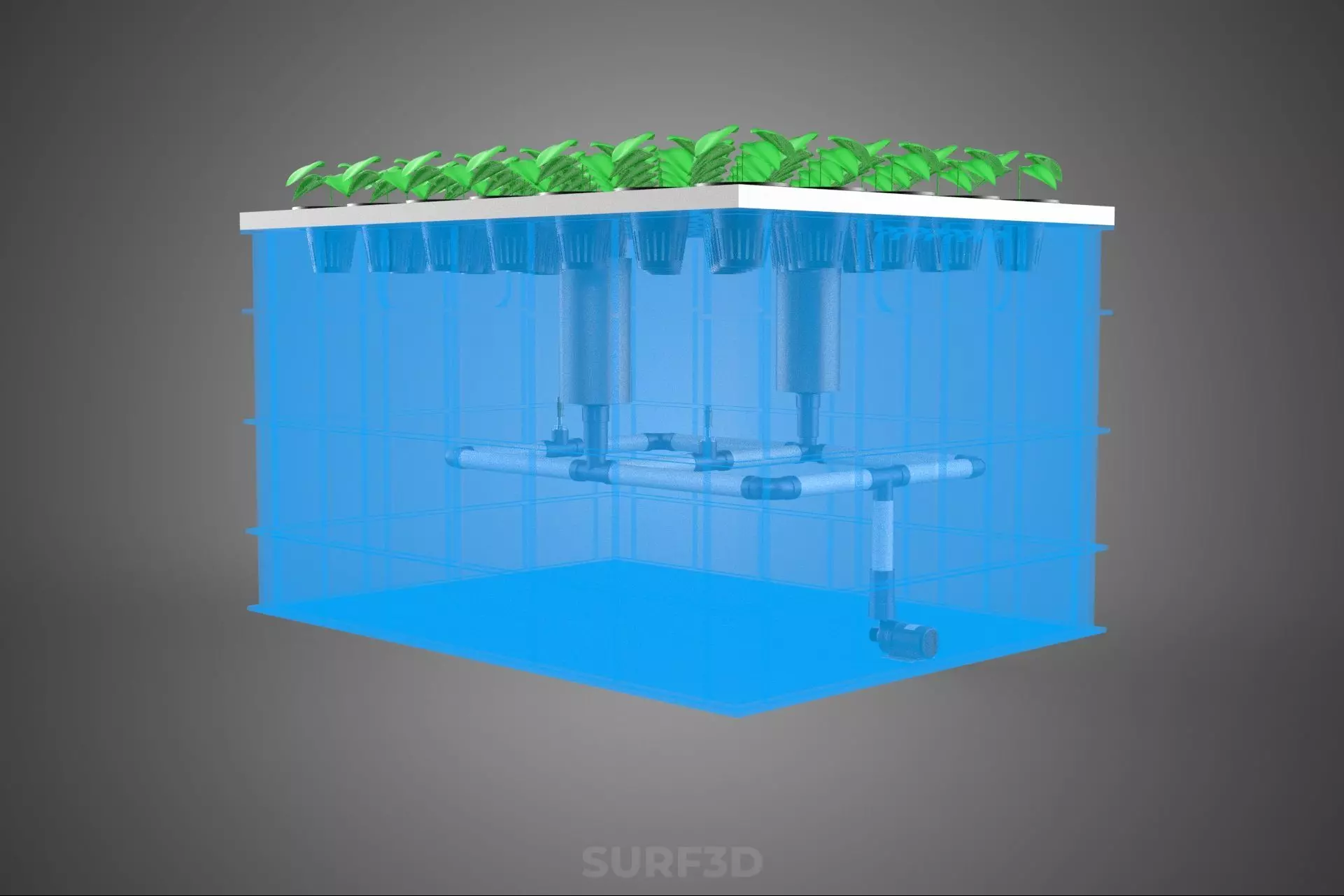 AEROPONICS BOX GRID SEEDLING PLANT ROOT TRAY CULTIVATION GARDEN 3D model_1