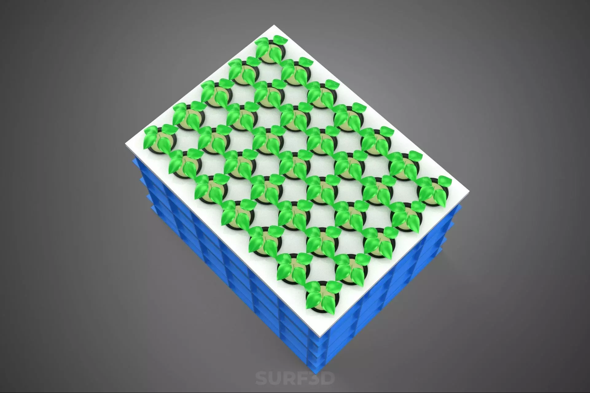 AEROPONICS BOX GRID SEEDLING PLANT ROOT TRAY CULTIVATION GARDEN 3D model_12