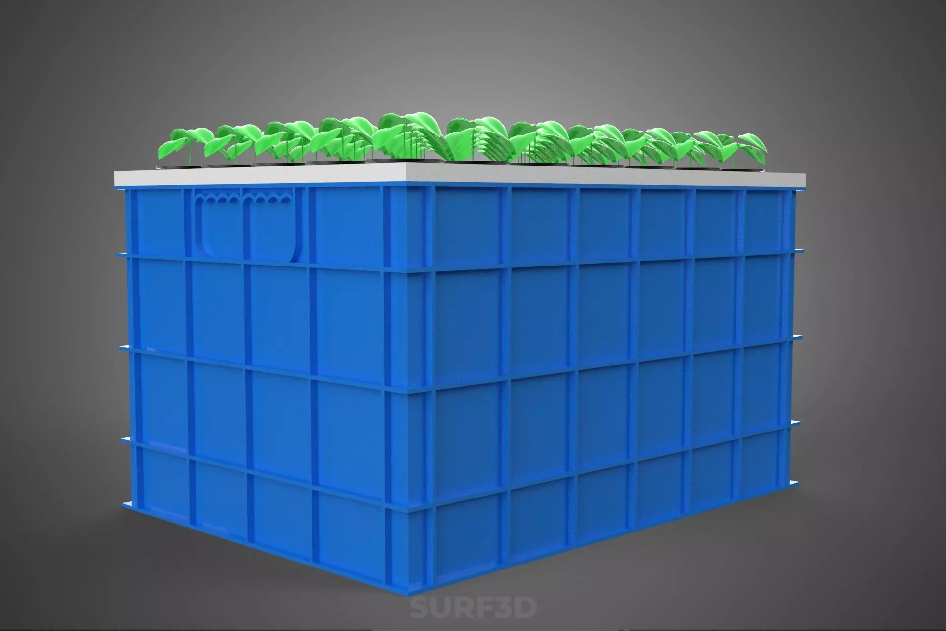 AEROPONICS BOX GRID SEEDLING PLANT ROOT TRAY CULTIVATION GARDEN 3D model_4