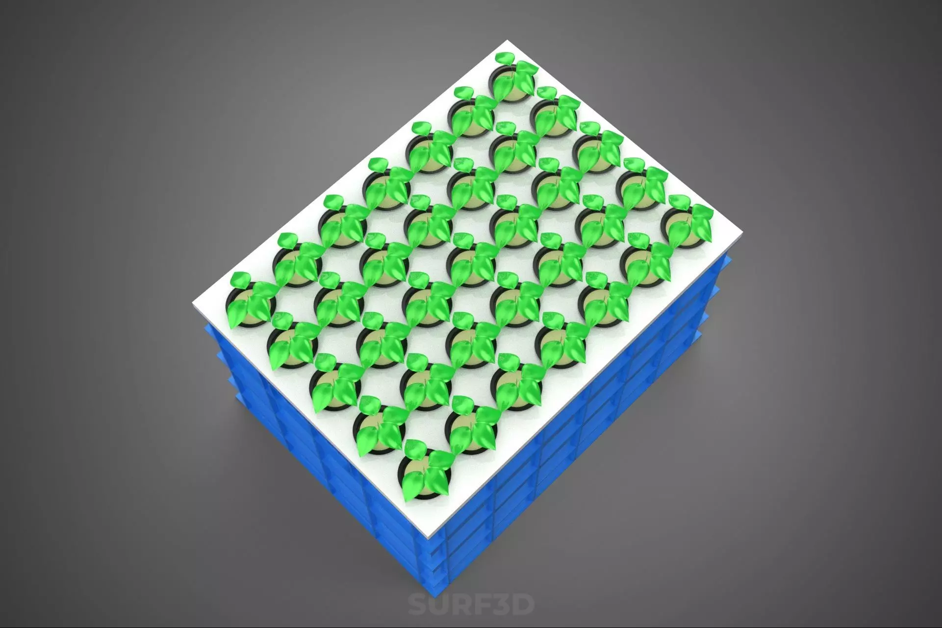 AEROPONICS BOX GRID SEEDLING PLANT ROOT TRAY CULTIVATION GARDEN 3D model_7