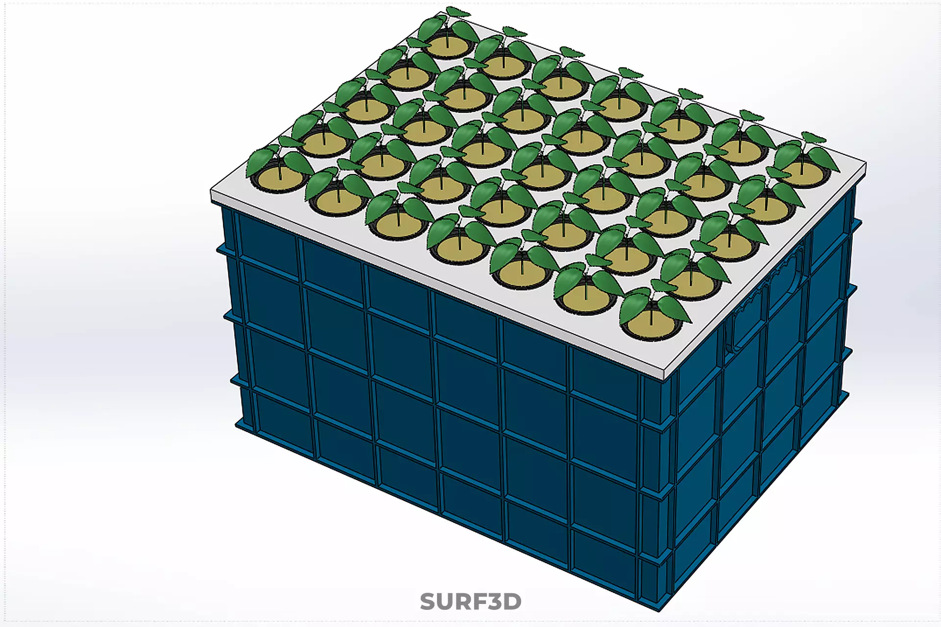 AEROPONICS BOX GRID SEEDLING PLANT ROOT TRAY CULTIVATION GARDEN 3D model_26