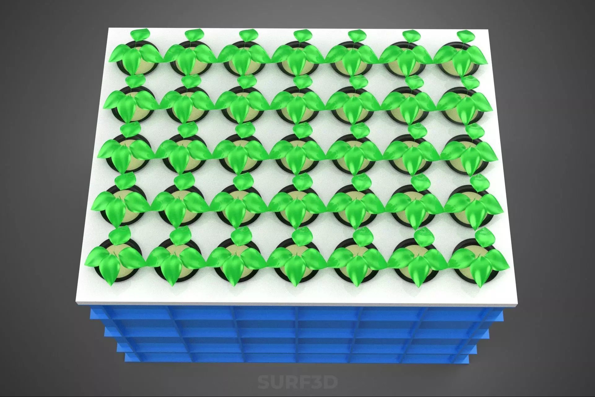 AEROPONICS BOX GRID SEEDLING PLANT ROOT TRAY CULTIVATION GARDEN 3D model_8