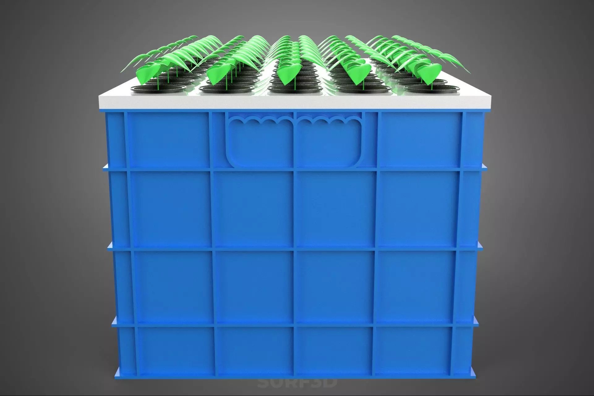 AEROPONICS BOX GRID SEEDLING PLANT ROOT TRAY CULTIVATION GARDEN 3D model_24