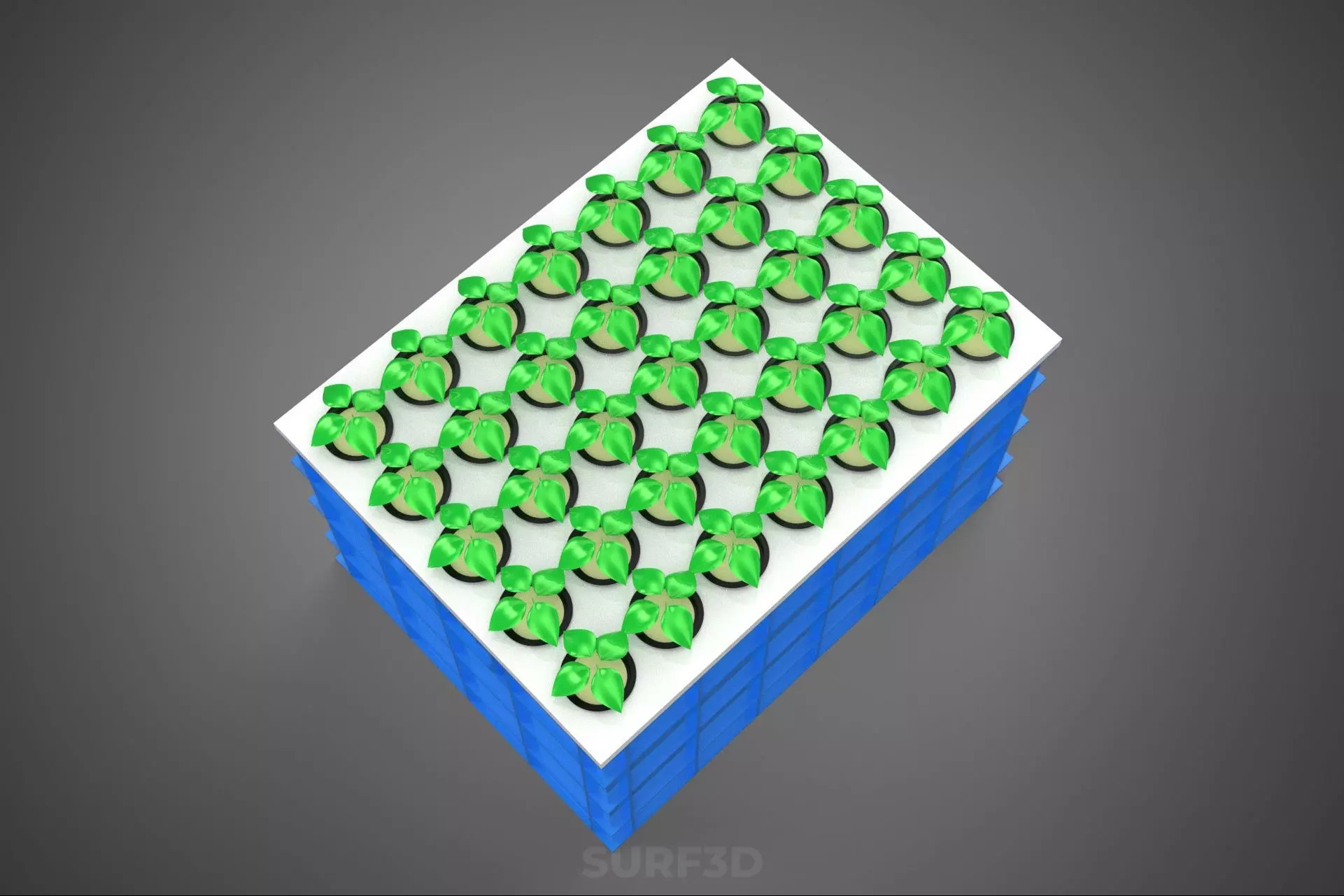 AEROPONICS BOX GRID SEEDLING PLANT ROOT TRAY CULTIVATION GARDEN 3D model_11