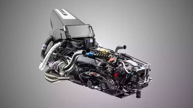 Twin Turbo Hybrid V8 LMH LMDh Engine - Over Engine Exhaust