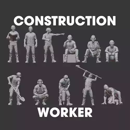 Construction Worker  Diorama Figure