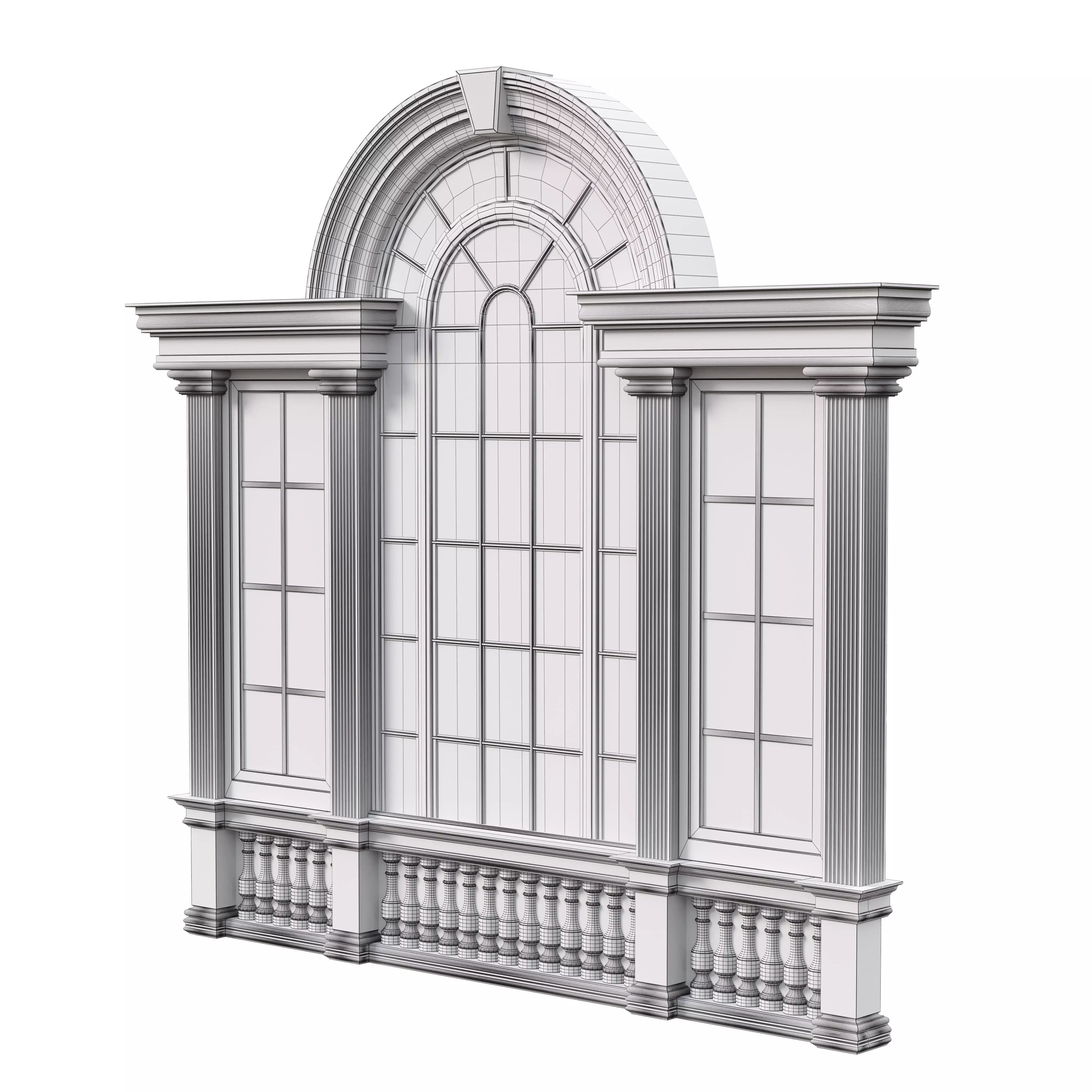 Architectural Classic Window 3D Model 15 3D model_6