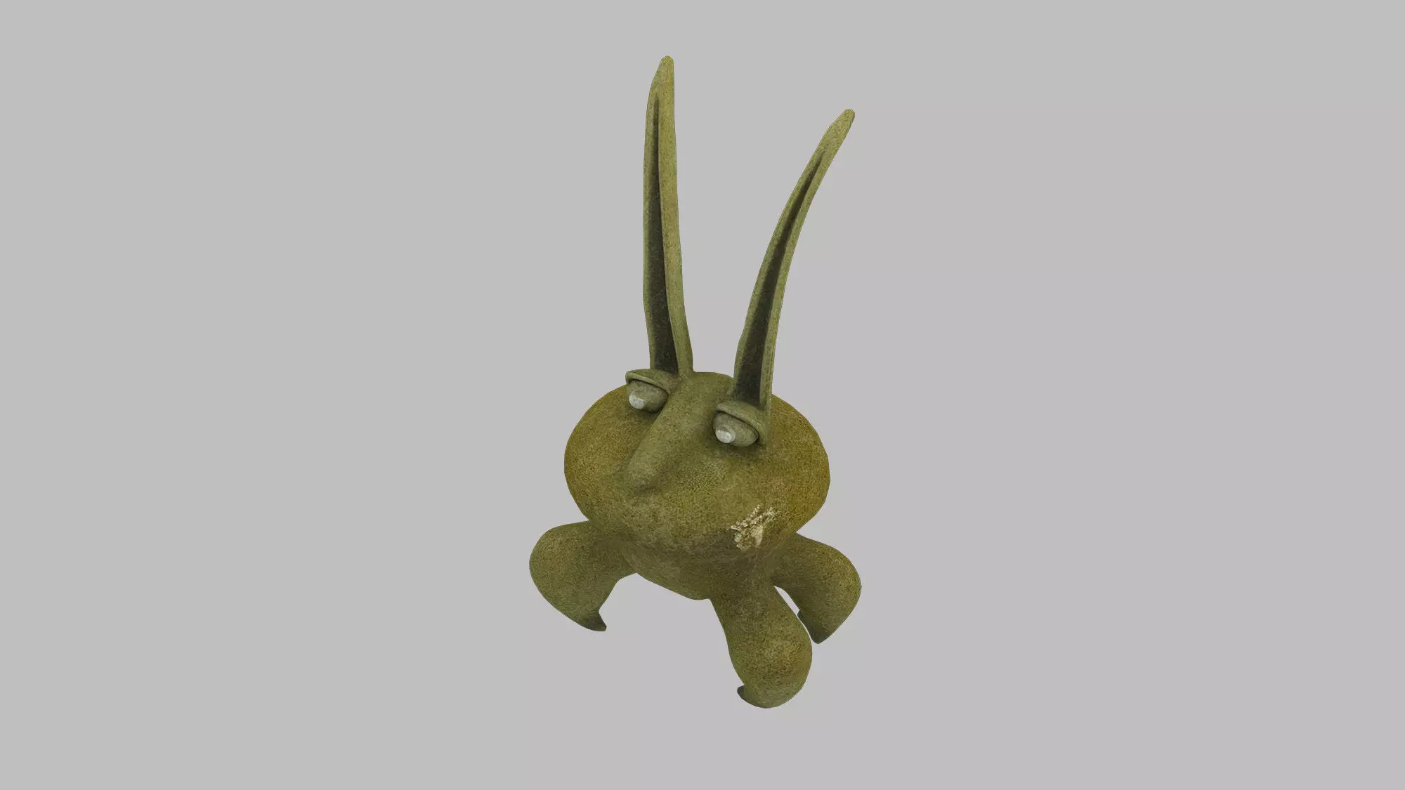 Whimsical cartoon monster sculpture Low-poly 3D model