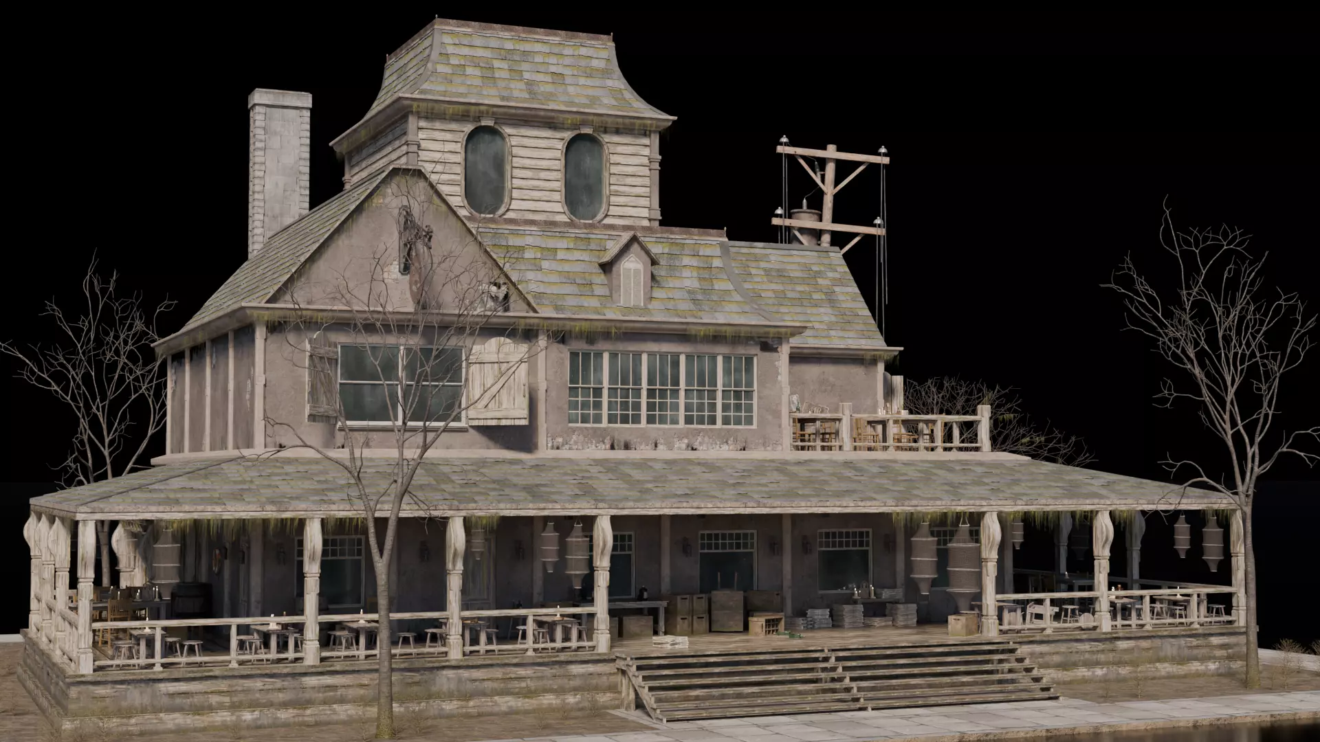 Dark Fantasy Building - Tavern 3D model_4