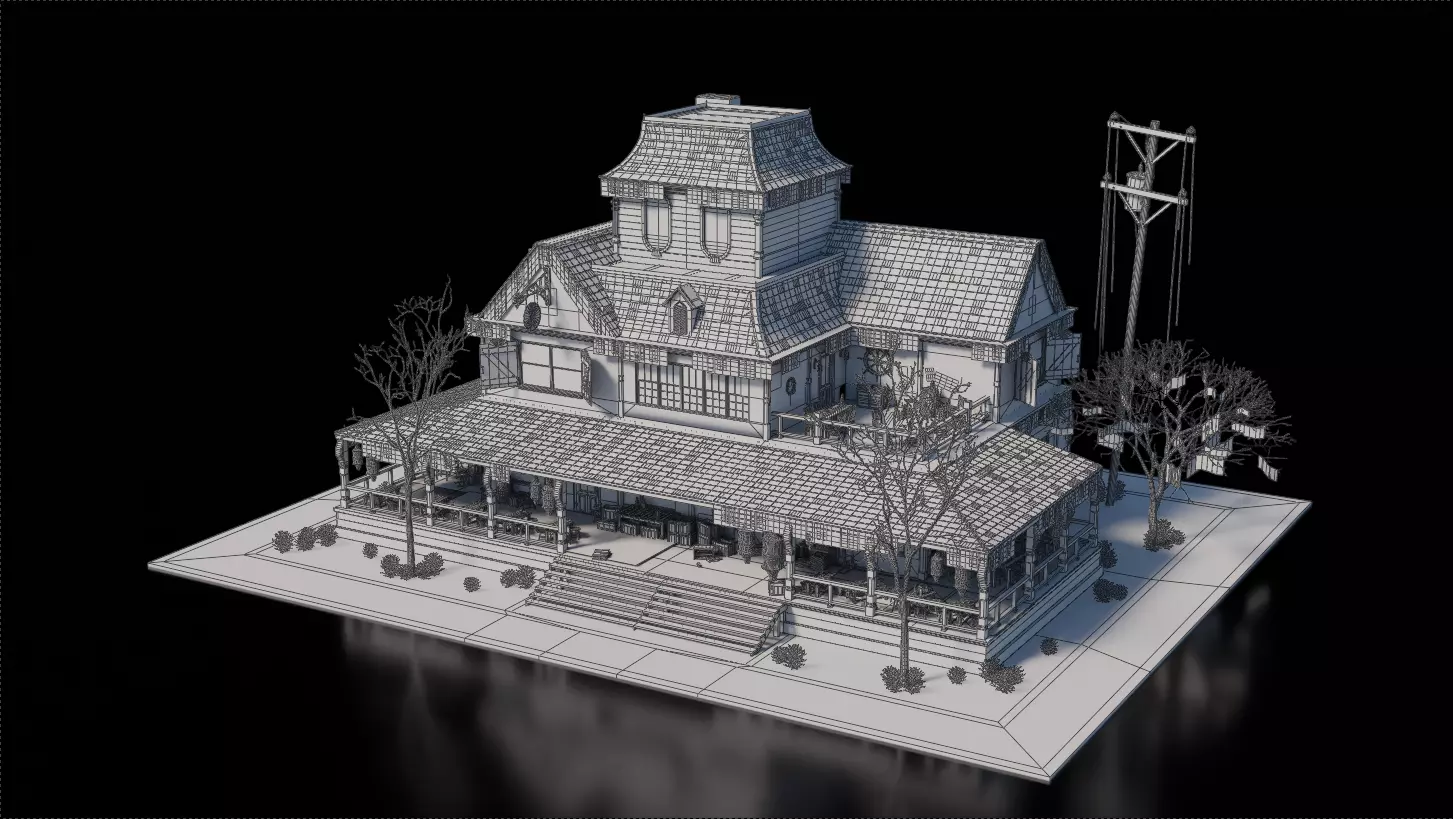 Dark Fantasy Building - Tavern 3D model_7