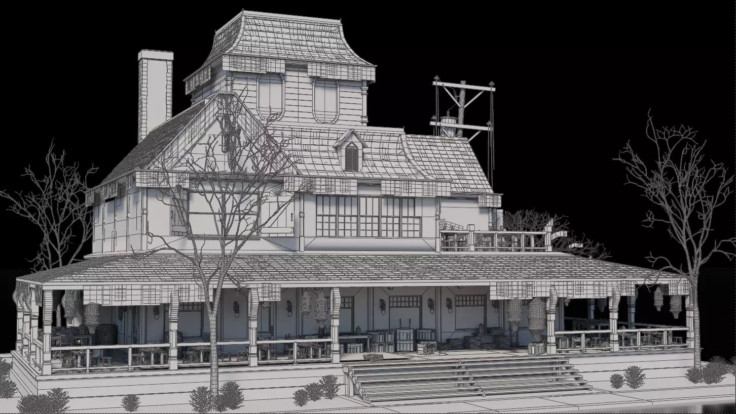 Dark Fantasy Building - Tavern 3D model_11