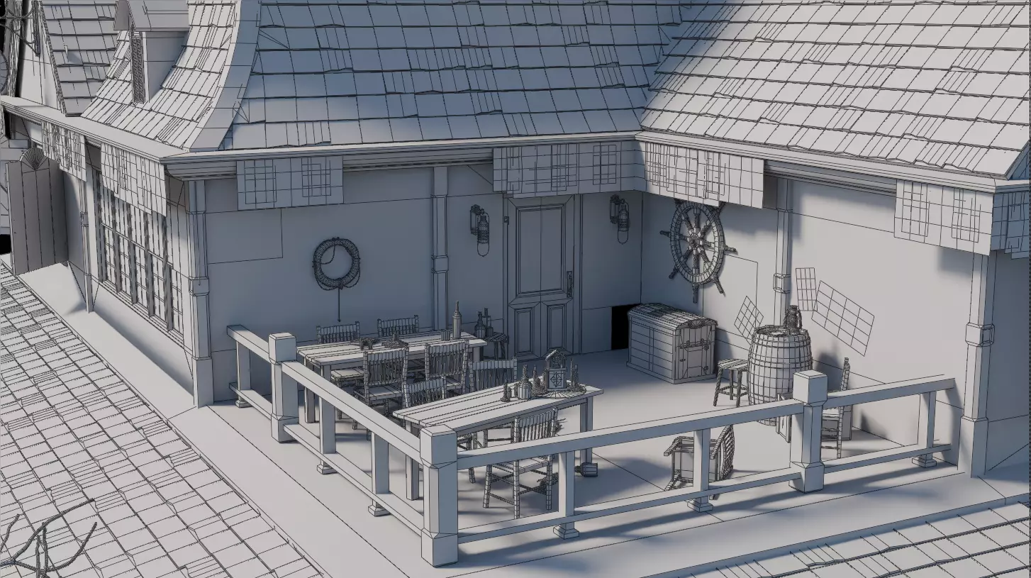 Dark Fantasy Building - Tavern 3D model_12