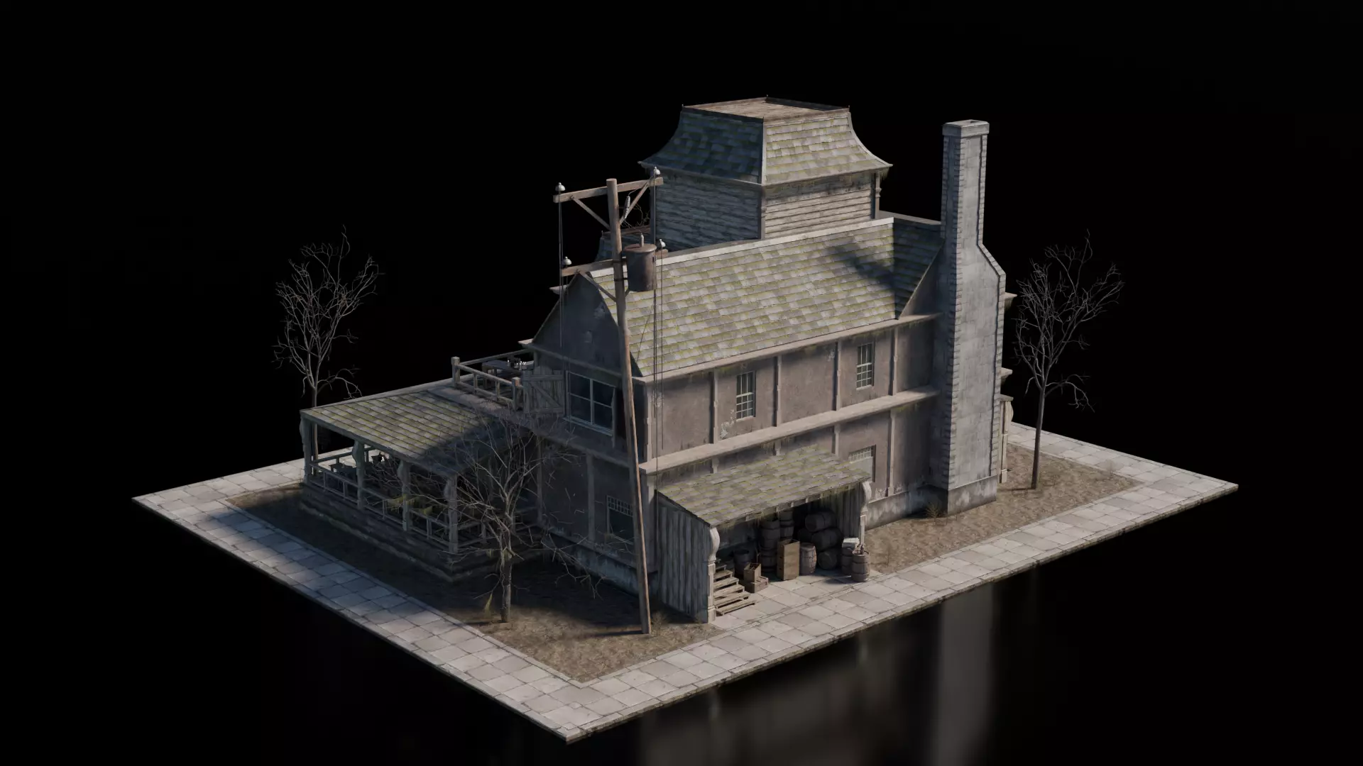 Dark Fantasy Building - Tavern 3D model_2