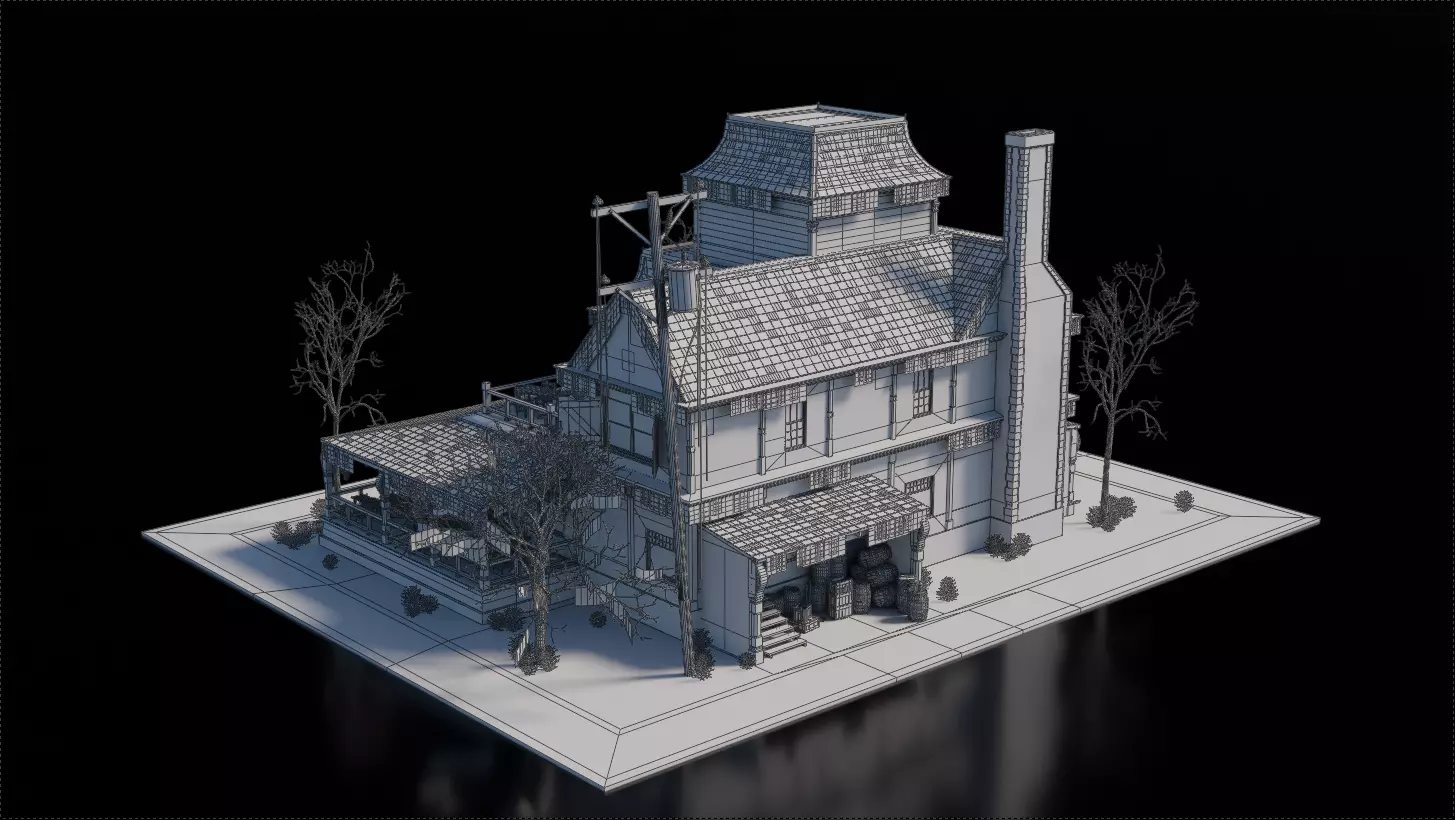 Dark Fantasy Building - Tavern 3D model_9