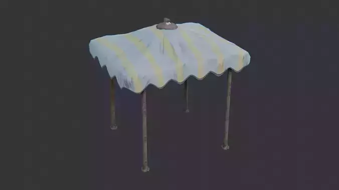 Fruit Market Canopy with Striped Fabric