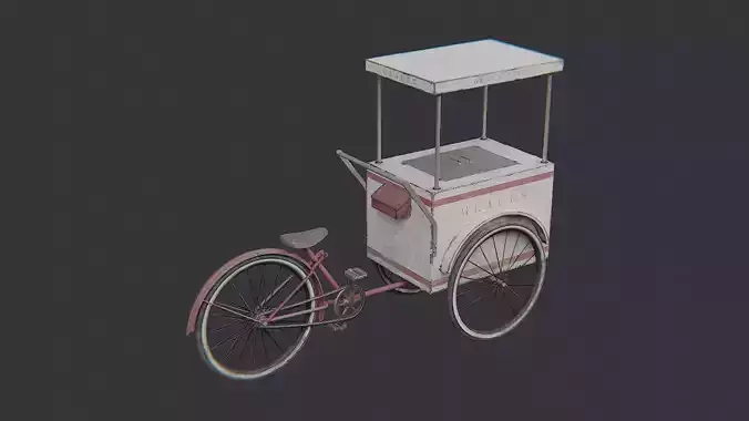 Vintage Ice Cream Cart on Bicycle Frame