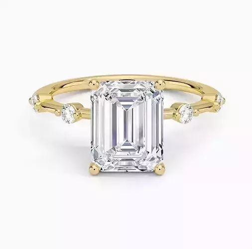 Emerald diamond ring