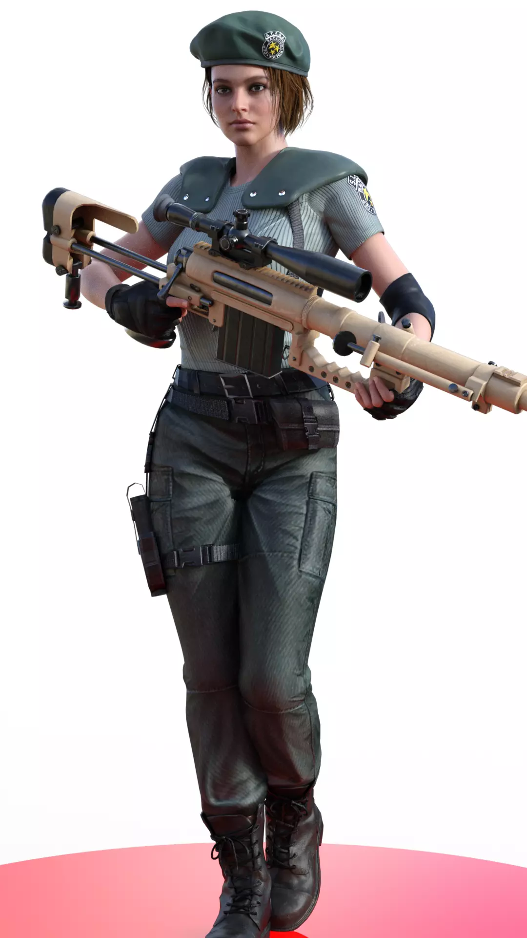 Jill Valentine STARS Unyielding Gaze Her Trusted Rifle 3D print model_4