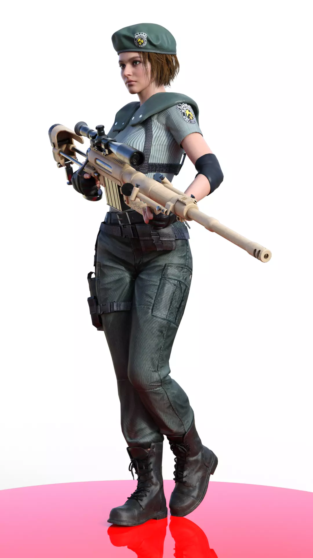 Jill Valentine STARS Unyielding Gaze Her Trusted Rifle 3D print model_0