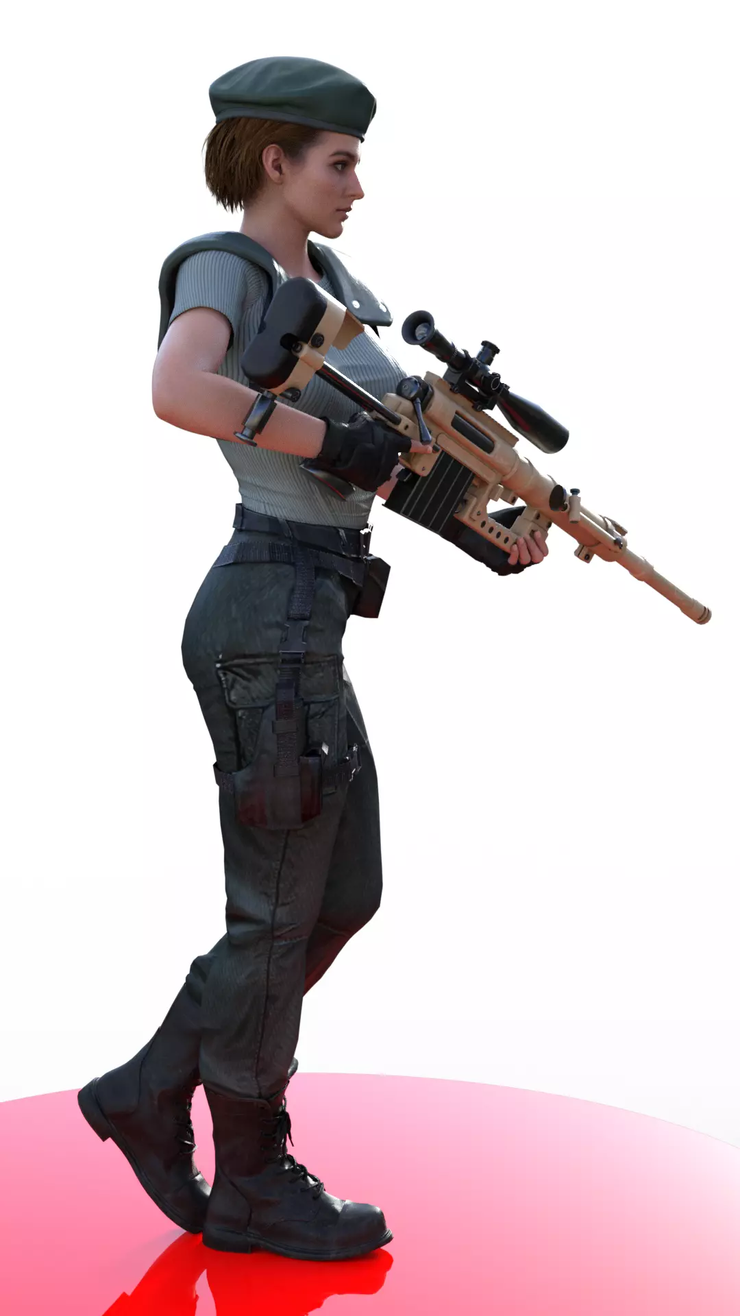 Jill Valentine STARS Unyielding Gaze Her Trusted Rifle 3D print model_5