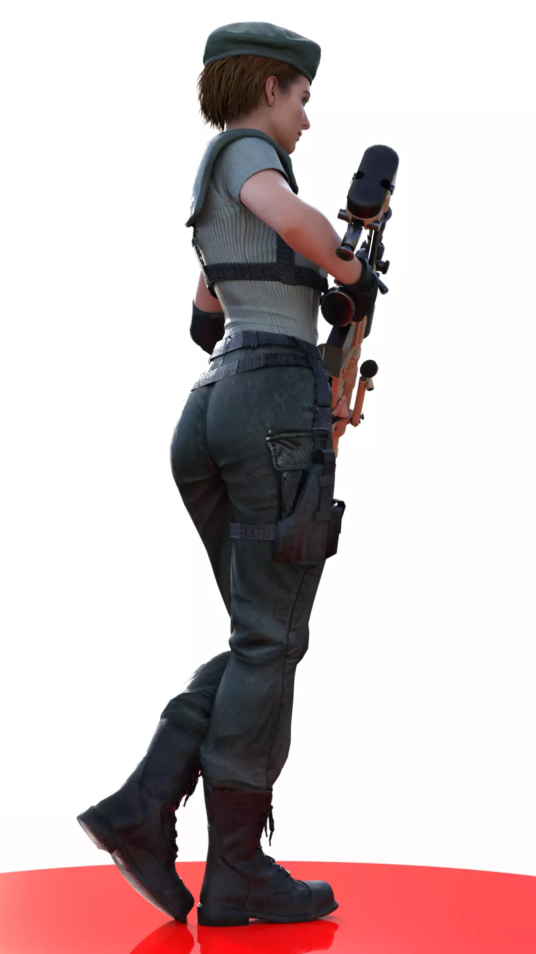 Jill Valentine STARS Unyielding Gaze Her Trusted Rifle 3D print model_2